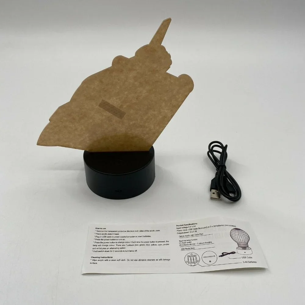 SpaceX Fan Store Night Lamp - Clear Space Shuttle - Multicolor Lights - Battery